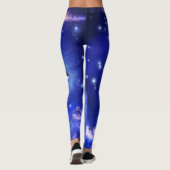 Leggings Baleines tueuses sur Pleine lune Blue Night Leggin (Dos)
