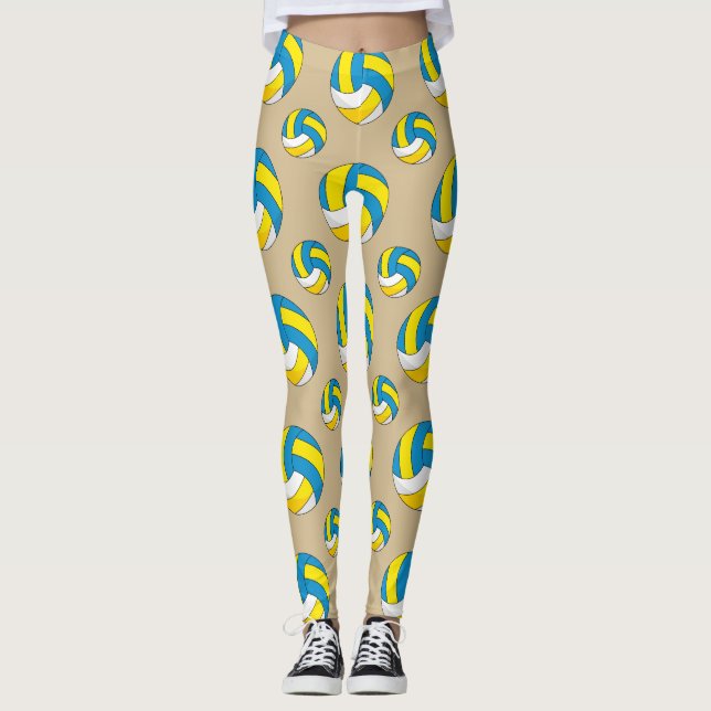 Leggings Balle de volley-ball en dessin (Devant)