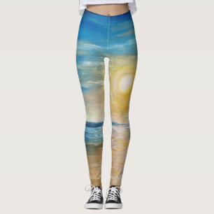 Leggings Balnéaire Sunrise Océan Sunset Rayonnant Paysage m
