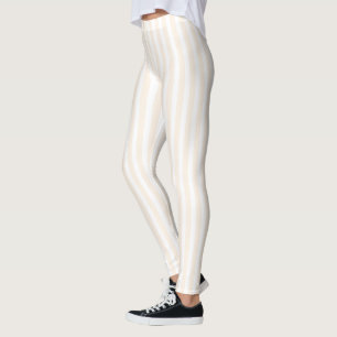 Leggings Bande de bonbons beige et blanche