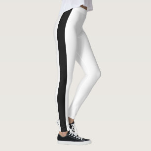 Leggings Bande de camouflage vertical noir Blanc