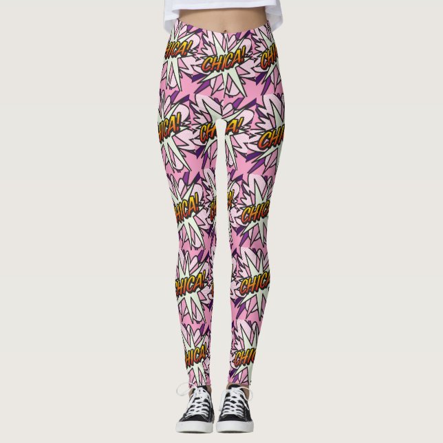 Leggings Bande dessinée Pop Art CHICA (Devant)