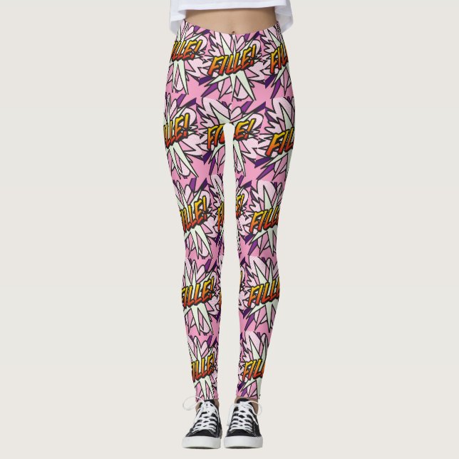 Leggings Bande dessinée Pop Art FILLE (Devant)