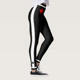Leggings Bande mince d'érable du Canada Feuille d'érable