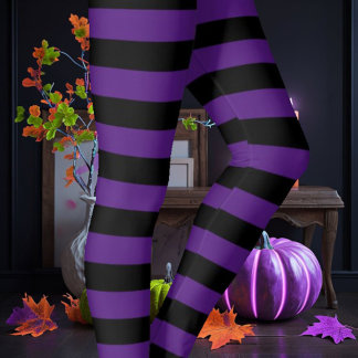 Leggings Bande noire et violette