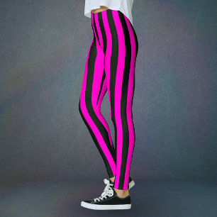 Leggings Bande verticale large rose chaude