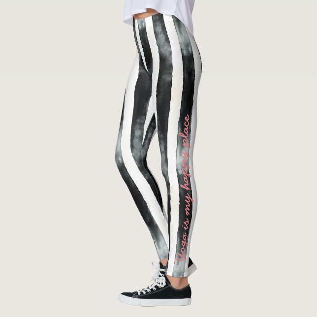 Leggings Bande verticale noire et blanche (Gauche)