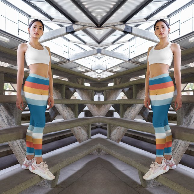 Leggings Bandes arc-en-ciel estivales (Créateur téléchargé)