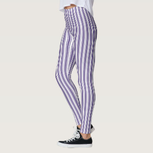Leggings Bandes de bonbons ultra violettes et blanches