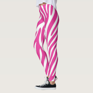 Leggings Bandes de zèbre rose