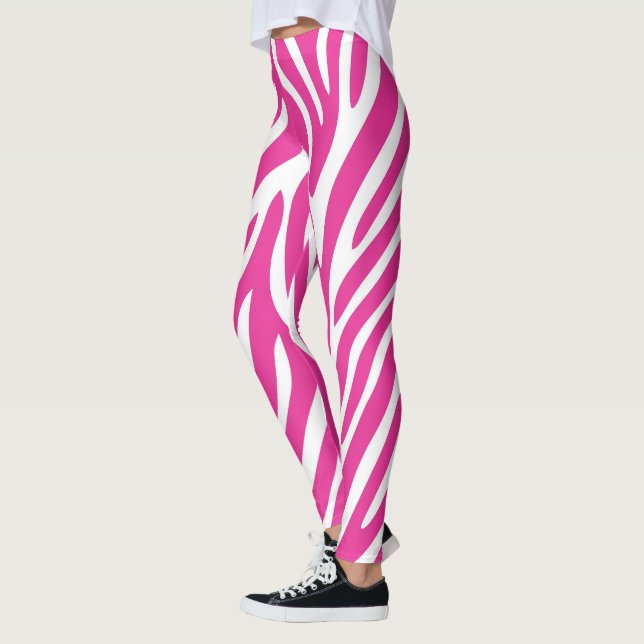 Leggings Bandes de zèbre rose (Gauche)