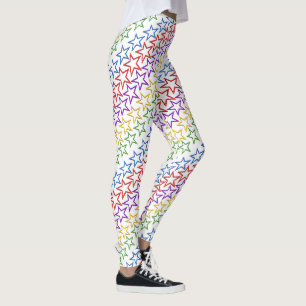 Leggings - Bandes diagonales d'étoiles colorées