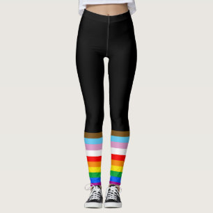 Leggings Bandes du drapeau de progrès LGBTQ+