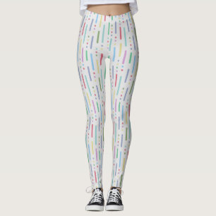 Leggings Bandes et points pastel