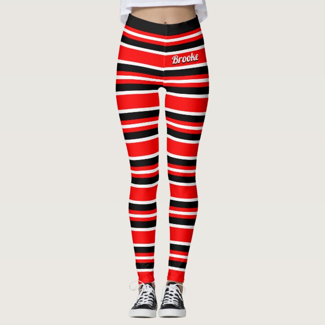 Leggings Bandes horizontales géométriques classiques avec v (Devant)