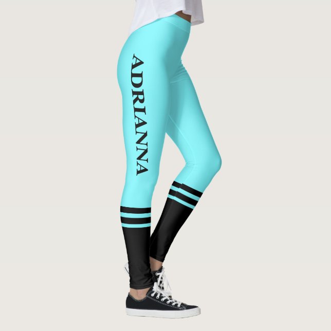 Leggings Bandes horizontales noires | Nom | Bleu électrique (Droite)