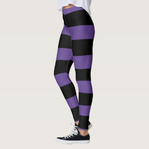 Leggings Bandes inégales en violet et en noir