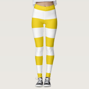 Leggings Bandes Jaunes, Blancs, Motif rayé
