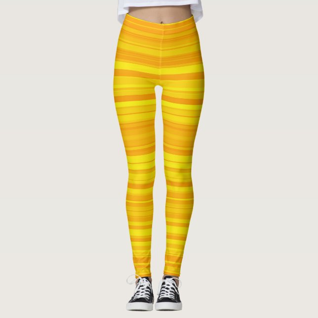 Leggings Bandes jaunes orange (Devant)