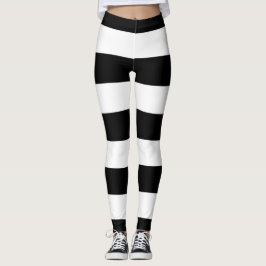 Leggings Bandes noires et blanches, Motif rayé, Lignes