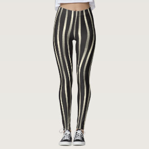 Leggings Bandes ondulées dorées, texture luxueuse