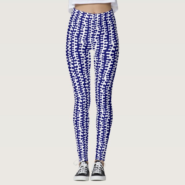 Leggings Bandes organiques - Marine profonde (Devant)