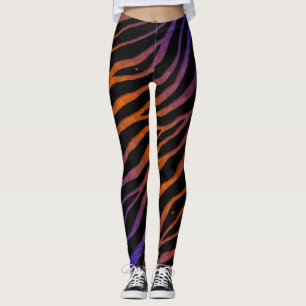Leggings Bandes SpaceTime arrachées - Bleu/Orange
