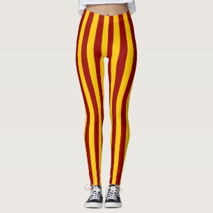 Leggings Bandes verticales cardinales et or
