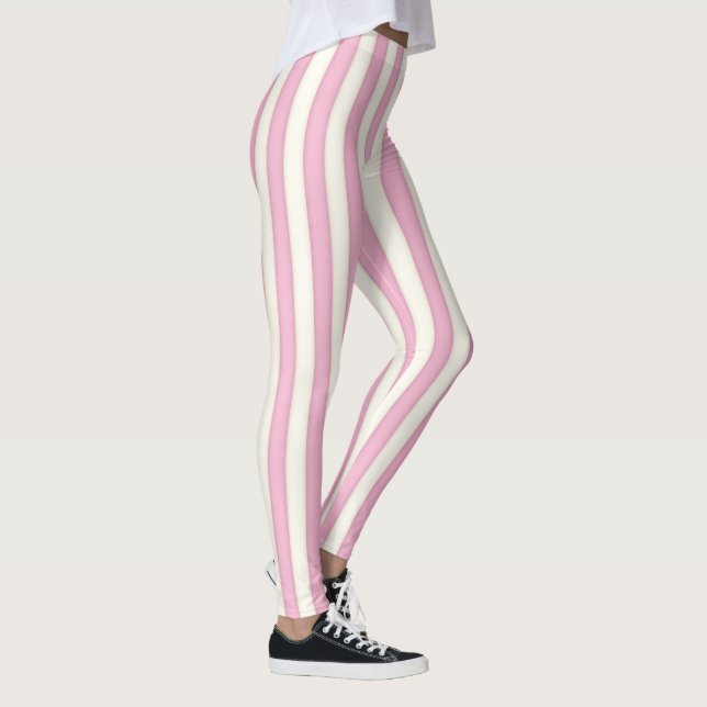 Leggings Bandes verticales roses et ivoiriennes (Droite)