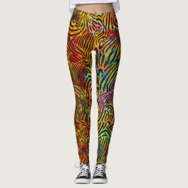 Leggings Bandes zébrées multicolores