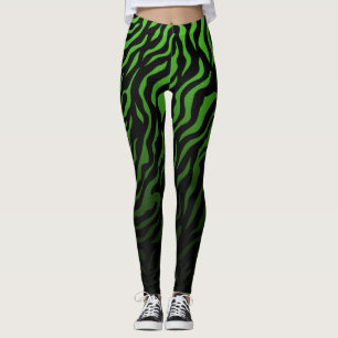 Leggings Bandes Zèbres Vertes et Noires : Légendes élégante