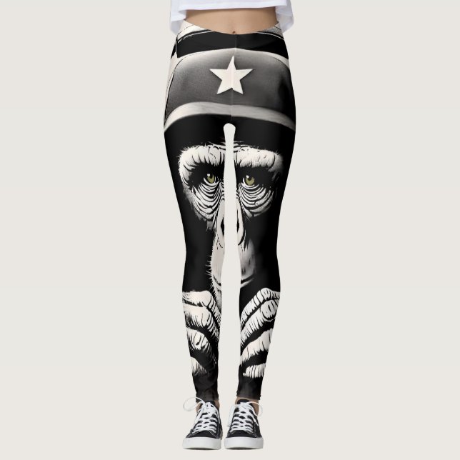 Leggings Banksy DJ Monkey Gorilla Chimp (Devant)