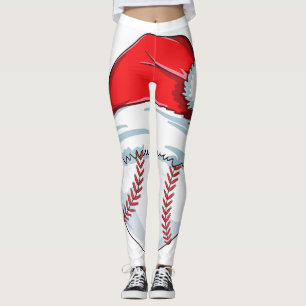 Leggings Baseball de Noël pour enfants Hommes Ball Père Noë