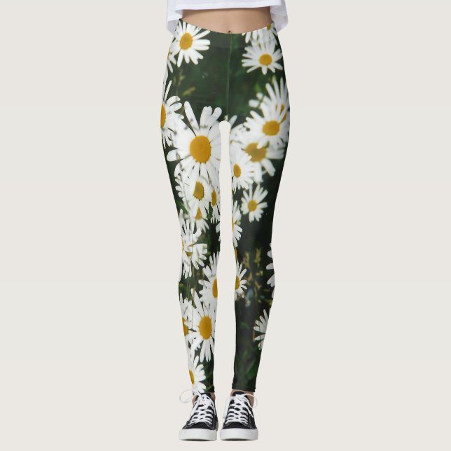 Leggings Basière à oeil blanc, prairie à marguerite de la l (Devant)