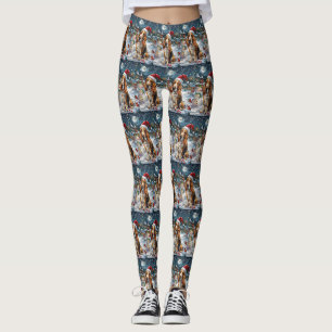 Leggings Basset Hound Chien Merveilleux Noël Joie de Noël