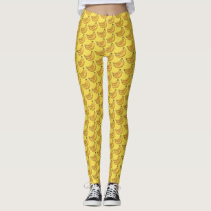 Leggings Bassin jaune de bananes Fruit Foodie Imprimer