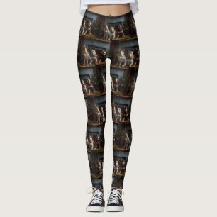 Leggings Bataille australienne près de la cheminée Noël