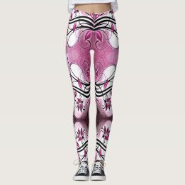 Leggings batik violet motif abstrait