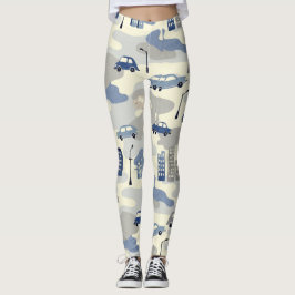 Leggings Bâtiments urbains Lampes de rue Camouflage Motif