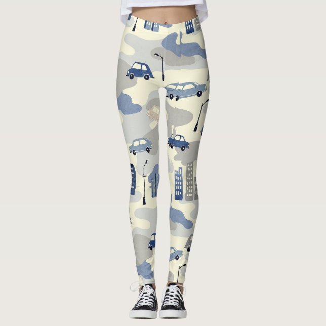 Leggings Bâtiments urbains Lampes de rue Camouflage Motif (Devant)