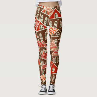 Leggings Bâtiments vintages de la ville Motif sans couture
