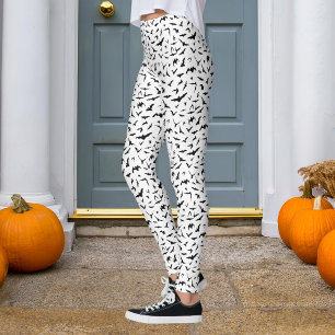 Leggings Bats noirs et blancs d'Halloween