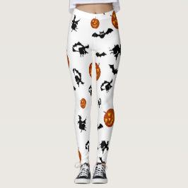 Leggings Battes de Halloween, citrouilles et guêtres de