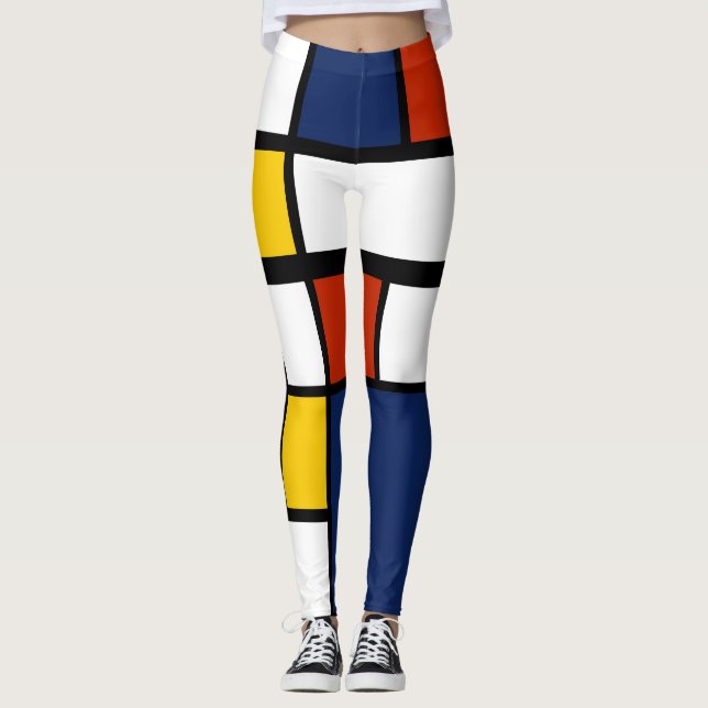 Leggings bauhaus motif peinture géométrique abstraite mo (Devant)