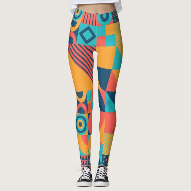 Leggings Bauhaus Retro : les années 70 de la musique géomét (Devant)