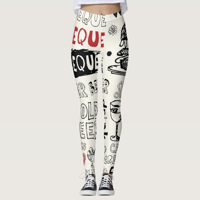 Leggings BBQ fou : Art de gribouillis (Devant)