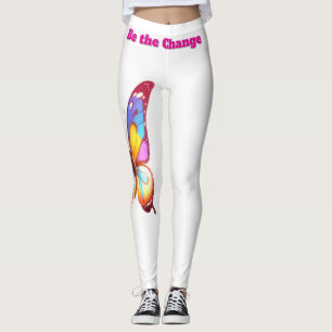 Leggings Be the Change - Illustration de papillon inspirate