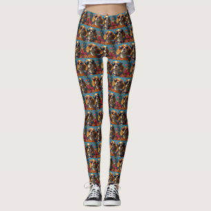 Leggings Beagle aux roses du cœur pour la Saint-Valentin