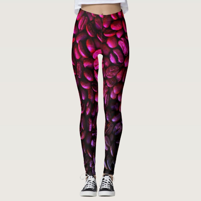 Leggings Bean de café violet et rose (Devant)