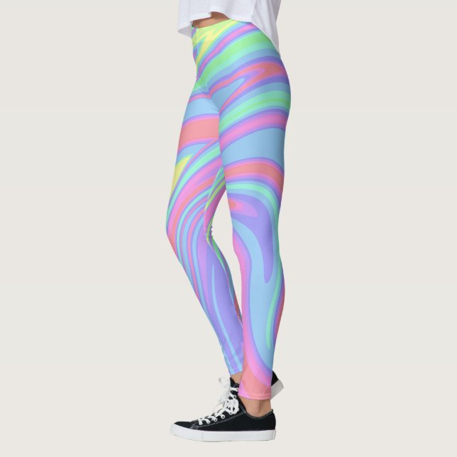 Leggings Beau Art Holographique en marbre (Gauche)